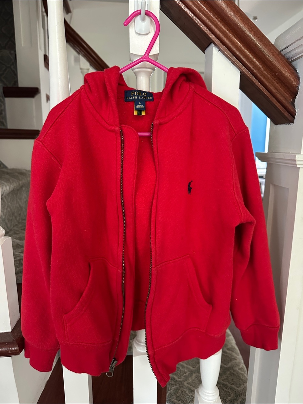 Polo by Ralph Lauren Bright Red Kids Hooded Zip-Up Jacket